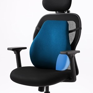 sleepsia back support for office chair with 1 year warranty lumbar support pillow for office chair for back pain car seat memory foam blue lumbar back support gel infused