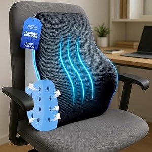 sleepsia back support for office chair with 1 year warranty lumbar support pillow for office chair back pain car seat memory foam blackgrey lumbar back support gel ventilated