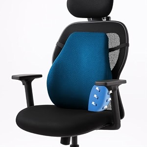 sleepsia back support for office chair with 1 year warranty lumbar support pillow for office chair for back pain car seat memory foam blue lumbar back support gel ventilated