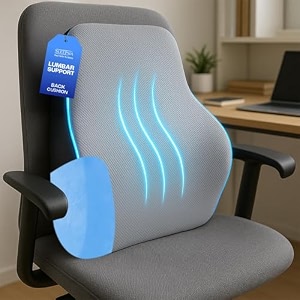 sleepsia back support for office chair with 1 year warranty lumbar support pillow for office chair back pain car seat memory foam greyblack lumbar back support gel infused