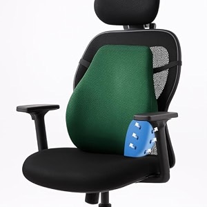 sleepsia back support for office chair with 1 year warranty lumbar support pillow for office chair for back pain car seat memory foam green lumbar back support gel ventilated