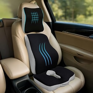 sleepsia orthopedic back support for office chair 1 year warranty lumbar support for office chair car seat back support memory foam pillow memory foam car seat combo 3 in 1