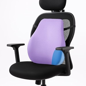 sleepsia back support for office chair with 1 year warranty lumbar support pillow for office chair for back pain car seat memory foam lavender lumbar back support gel infused