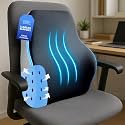 Sleepsia Back Support for Office Chair with 1 Year Warranty Lumbar Support Pillow for Office Chair, Back Pain, Car Seat, Memory Foam (Black/Grey Lumbar Back Support (Gel Ventilated))