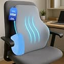 Sleepsia Back Support for Office Chair with 1 Year Warranty Lumbar Support Pillow for Office Chair, Back Pain, Car Seat, Memory Foam (Grey/Black Lumbar Back Support (Gel Infused))