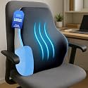 Sleepsia Back Support for Office Chair with 1 Year Warranty Lumbar Support Pillow for Office Chair, Back Pain, Car Seat, Memory Foam (Black/Grey Lumbar Back Support (Gel Infused))