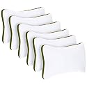 Sleepsia Microfiber Bed Pillow for Sleeping | Down Alternative Ultrasoft Cotton Washable Pillow | Soft Pillow (Pack of 2) Green/White