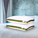 Sleepsia Microfiber Bed Pillow for Sleeping | Down Alternative Ultrasoft Cotton Washable Pillow | Soft Pillow (Cloud Green Pack 2) 17X 27