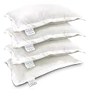 Sleepsia Microfiber Bed Pillow for Sleeping | Down Alternative Ultrasoft Cotton Washable Pillow (Hotel White Pack of 4) 16X24
