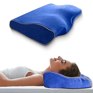 sleepsia cervical pillow for neck pain amp shoulder pain relief  1-year warranty orthopedic memory foam pillow cervical pillow spondylitis-ortho neck support medical pillow blue pack1