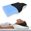 Sleepsia Cervical Pillow for Neck Pain & Shoulder Pain Relief | 1-Year Warranty| Orthopedic Memory Foam Pillow, pondylitis-Ortho Neck Support Medical Pillow (Black/White Pack1 (Gel Infused)