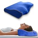 Sleepsia Cervical Pillow for Neck Pain & Shoulder Pain Relief | 1-Year Warranty| Orthopedic Memory Foam Pillow, Cervical Pillow, Spondylitis-Ortho Neck Support Medical Pillow (Blue Pack1)