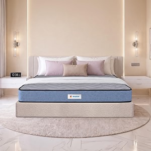 sleepwell ortho pro latex mattress  king size 72x70x6 inch  100 pure natural latex orthopedic support  pressure relief  cool yarn fabric  neem fresche anti-microbial  10 years warranty