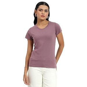 SLEEPY NUTS Womens Plain Round Neck Regular