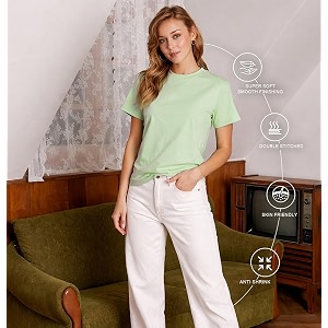 SLEEPY NUTS Womens Plain Round Neck Regular