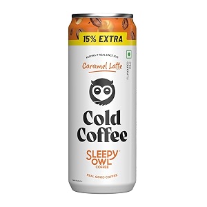 sleepy owl salted caramel cold coffee  230ml200ml30ml extra  thicker bolder creamier  made with real milk amp coffee  ready-to-drink  real ingredients  no preservatives