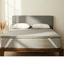 SleepyCat Aeroflow Foam Mattress Topper | 2 Inch Cooling Bed Topper with Ventilation Channels for Airflow | Elastic Straps for Secure Fit | Machine Washable Cover | (Grey, King Size, 72x72x2 Inch)