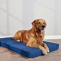 SleepyCat Original Dog Bed | Cozy &amp; Durable Shredded Foam Cushioning | Lightweight &amp; Portable | Scratch, Water &amp; Chew Resistant Fabric | Machine Washable Cover | (Blue, Large, 46 x 32 inches)