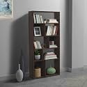 Sleepyhead Jigsaw - Engineered Wood Book Shelf (5 Shelves, Dark Walnut & Slate Grey Finish, Set of 1)