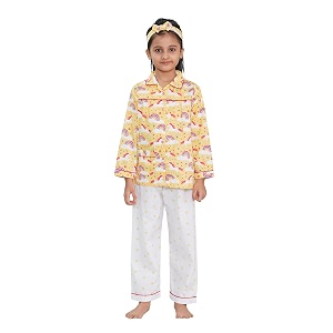 sleepytots funkey rabbits cotton kids night suit  kids night dress  night suits for kids  baby kids night suit  cotton night suit for kids multicolour