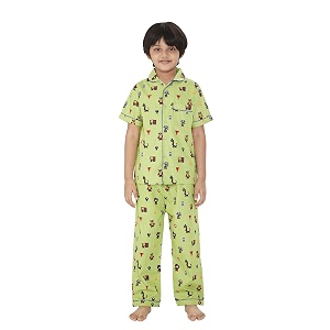 sleepytots funkey rabbits cotton kids night suit  kids night dress  night suits for kids  baby kids night suit  cotton night suit for kids multicolour