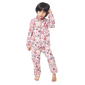 sleepytots funkey rabbits cotton kids night suit  kids night dress  night suits for kids  baby kids night suit  cotton night suit for kids multicolour