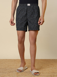 SLEEPZ BY RAYMOND Printed Men Black Boxer
