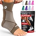 Sleeve Stars Ankle Brace Men &amp; Women Support (Single/M:10"-12"/Mocha Brown)