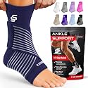 Sleeve Stars Ankle Brace Men &amp; Women Support (Single/M:10"-12"/Navy Blue)