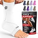 Sleeve Stars Ankle Brace Men &amp; Women Support (Single/M:10"-12"/White)