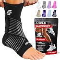 Sleeve Stars Ankle Brace Men &amp; Women Support (Single/L:12"-13"/Black)