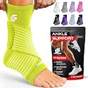Sleeve Stars Ankle Brace Men &amp; Women (Pair/M:10"-12"/Neon Yellow Green)