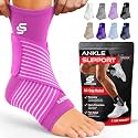 Sleeve Stars Ankle Brace Men &amp; Women Support (Single/M:10"-12"/Hot Pink)