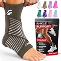 Sleeve Stars Ankle Brace Men &amp; Women Support (Single/M:10"-12"/Dark Brown)