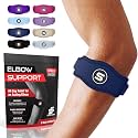 Sleeve Stars Tennis Elbow Brace for Men &amp; Women, 9"-23" (Single/Navy Blue)