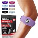 Sleeve Stars Tennis Elbow Brace Men &amp; Women, 9"-23" (Single/Light Purple)