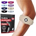 Sleeve Stars Tennis Elbow Brace for Men &amp; Women, Fits 9"-23" (Single/Beige)