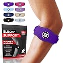 Sleeve Stars Tennis Elbow Brace Men & Women, 9"-23" (Single/Dark Purple)