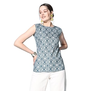 Sleeveless Kurti for Women Pure Cotton Stylish