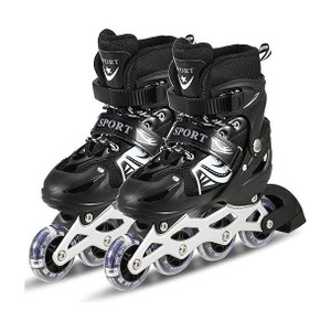 slenderopal inline for boys 10 to 14 years roller skate shoes black in-line adults size  6 uk - 9 uk