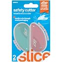 Slice Micro Safety Cutter | Safe Ceramic Box Cutter Lasting 11x Longer than Metal | Keychain Box Opener | Combo Pack | Mint + Dusty Rose