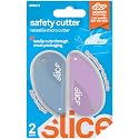 Slice Micro Safety Cutter | Safe Ceramic Box Cutter Lasting 11x Longer than Metal | Keychain Box Opener | Combo Pack | Sky + Lavender