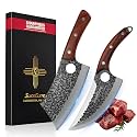 SliceElite 2PCS Hand-Forged Butcher Knife Set | Cleaver &amp; Viking Knives for Meat Cutting | Professional Chef Knife Gift Box, Perfect BBQ Tool for Men