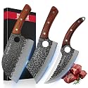 3 Piece Butcher Knife Set Serbian Chef Knife Cleaver Viking Kitchen Knives