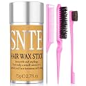 Slick Back Hair Brush (Purple), Hair Wax Stick Set, Taming Flyaways for Sleek Ponytail &amp; Bun Styling, Hair Accessories for Teen Girls, Kids, and Women