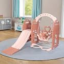 PLAYGRO 3-in-1 Monumental Slide and Swing Combo with Basketball Ring | Kids Play Set for Indoor & Outdoor Toys for Kids & Toddler | Perfect Slides for Home, School & Garden | Aged 24+ Months