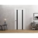 SARTODOORS Bifold Closet Doors 84 x 80 inches | Platinum 4440 White Bi-Fold Doors | Frosted Glass Solid Wood Modern | Closet Laundry