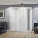 SARTODOORS Double Bifold Closet Doors 72 x 80 inches | Base 6094 White Double Bi-Fold | Opaque Glass MDF Modern | Closet Laundry
