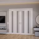 SARTODOORS Double Bifold Closet Doors 72 x 84 inches | Base 3094 White Double Bi-Fold | Opaque Glass MDF Modern | Closet Laundry