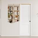 Sliding Pocket Door, 24" x 80", Half-Panel Louvered Pantry Doors with Frame and Hardware Kit, Interior Door, White Primer Closet Doors - No Panel Assembly Required